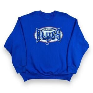 1997 St Louis Blues Sweatshirt Crewneck 90S Hockey N Hl Royal Blue